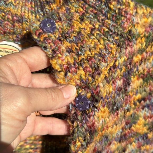 VTG TALBOTS Colorful Wool Blend Snap Button Knit Sweater Vest Cardigan - Picture 3 of 11